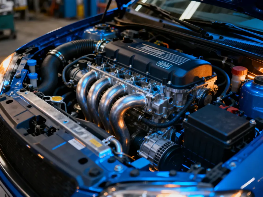 Komora silnika diesla w Toyocie Auris z widocznymi detalami podzespołów mechanicznych.