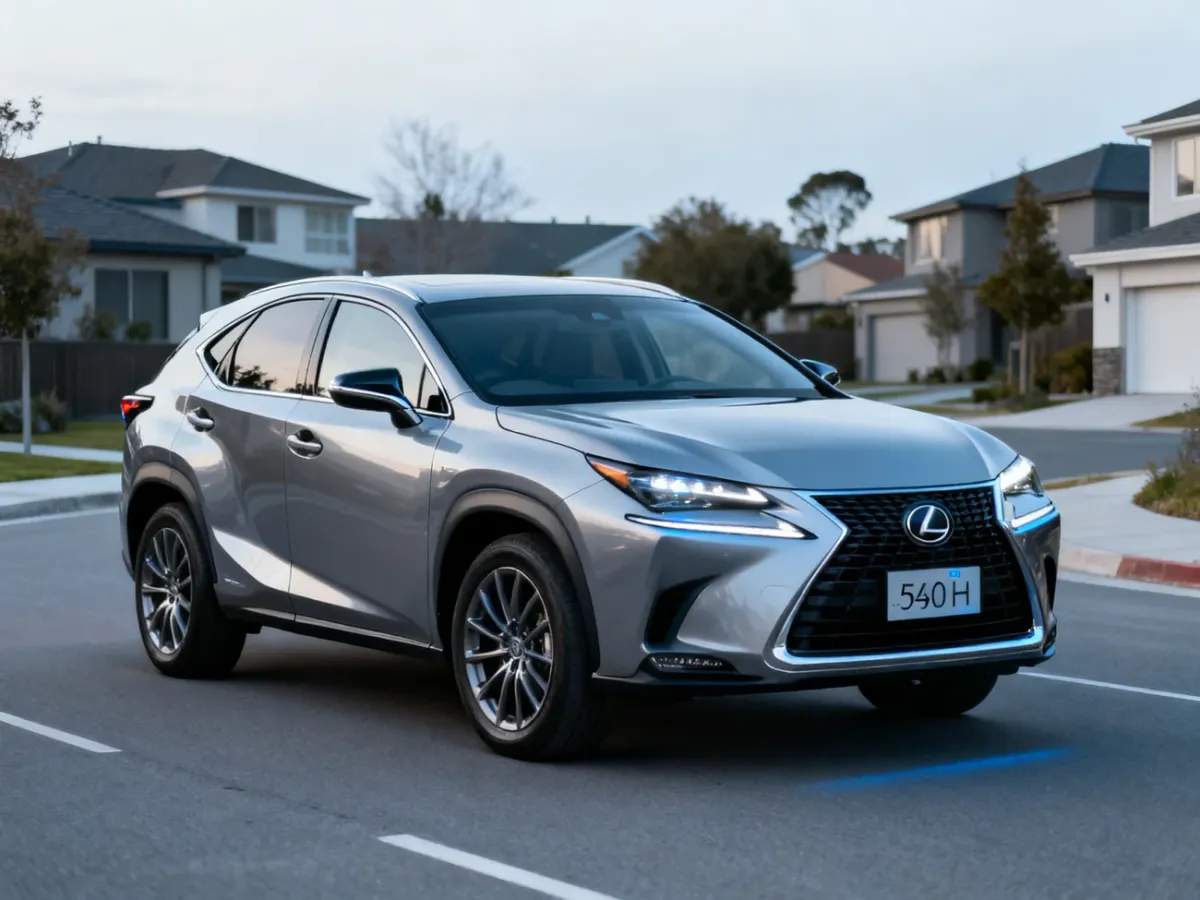 Lexus NX 350h drugiej generacji na drodze w ujęciu trzy czwarte