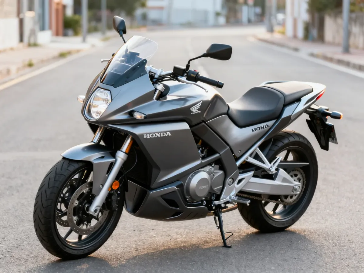 Honda DN-01 zaparkowana na spokojnej drodze