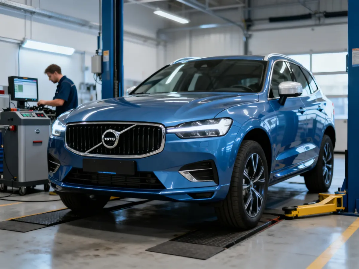 Volvo XC60 II podczas diagnostyki w warsztacie samochodowym