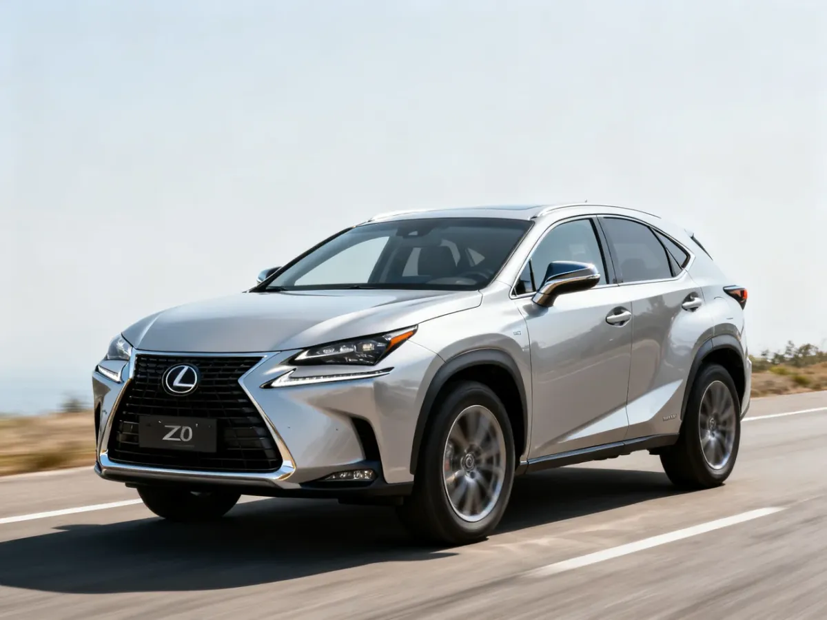 Srebrny Lexus NX 300h podczas płynnego przyspieszania